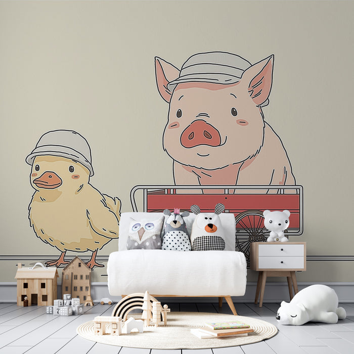 Barntapet | Roliga grisar och ankor