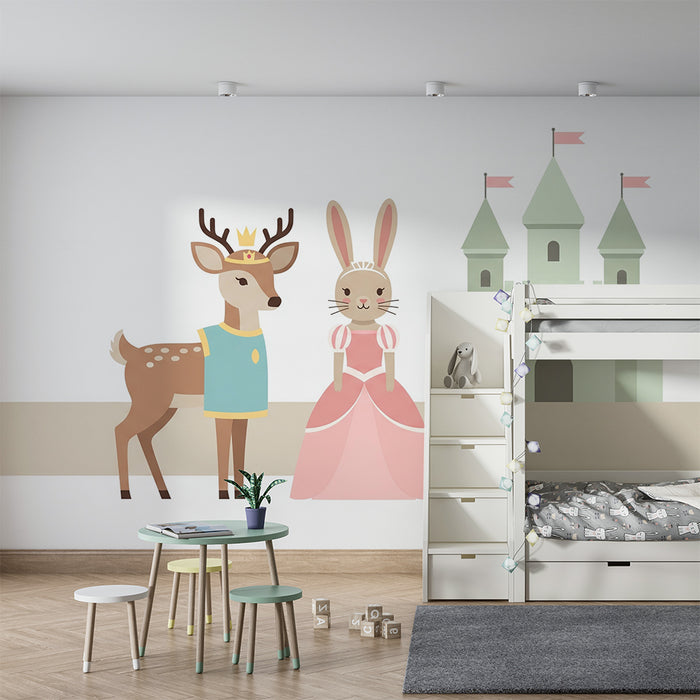 Detská izba tapeta | Rozprávka s jeleňom a králikom