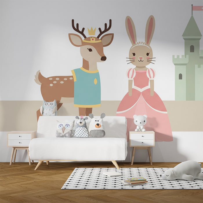 Detská izba tapeta | Rozprávka s jeleňom a králikom
