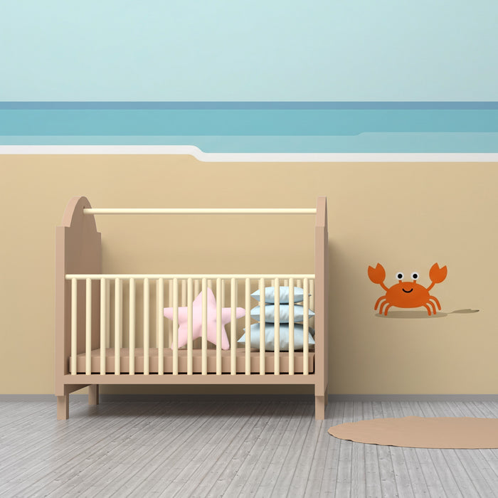 Barntapet | Glad krabba på stranden