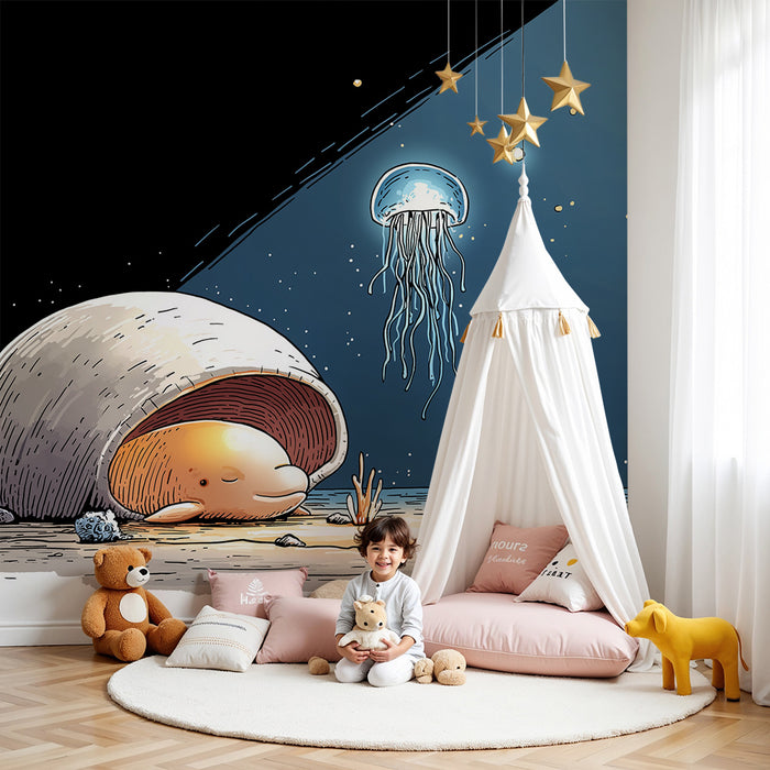 Carta da parati bambini | Creature marine e luce subacquea