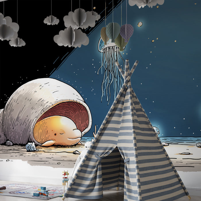 Carta da parati bambini | Creature marine e luce subacquea