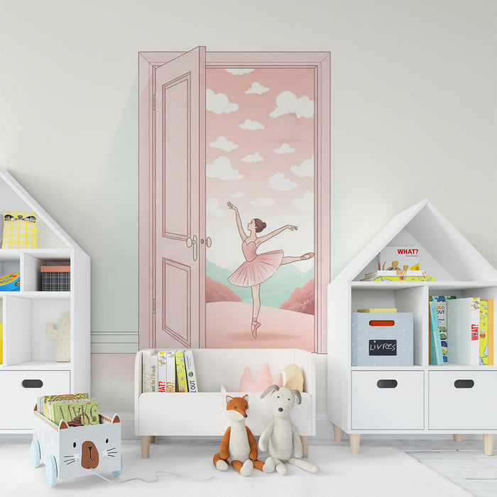 Papier peint chambre enfant | Danseuse étoile dans un paysage onirique