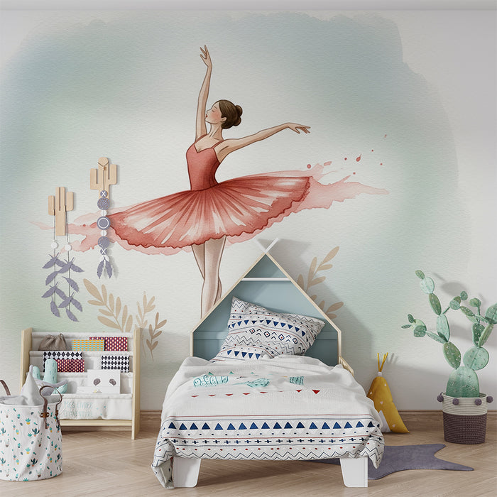 Kinderzimmer Tapete | Sternentänzerin in voller Pirouette