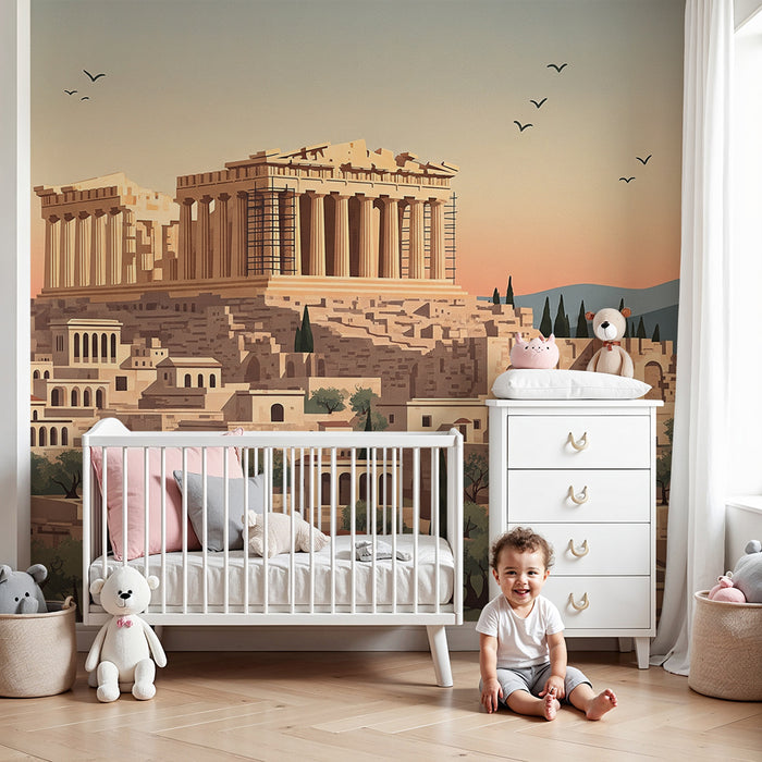 Behang kinderkamer | Ontdek de wonderen van de oudheid met de Akropolis