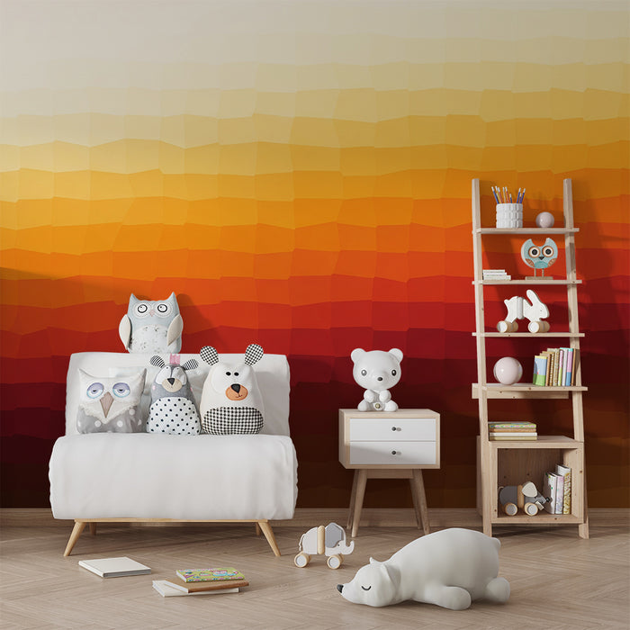 Kinderzimmer Tapete | Warmes Farbverlauf in Orange und Rot