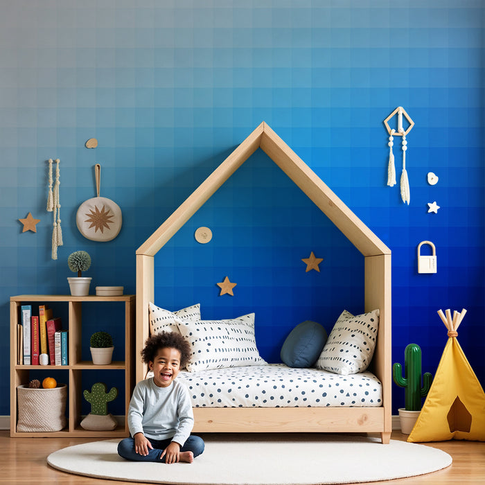 Kids room wallpaper | Soothing blue gradient