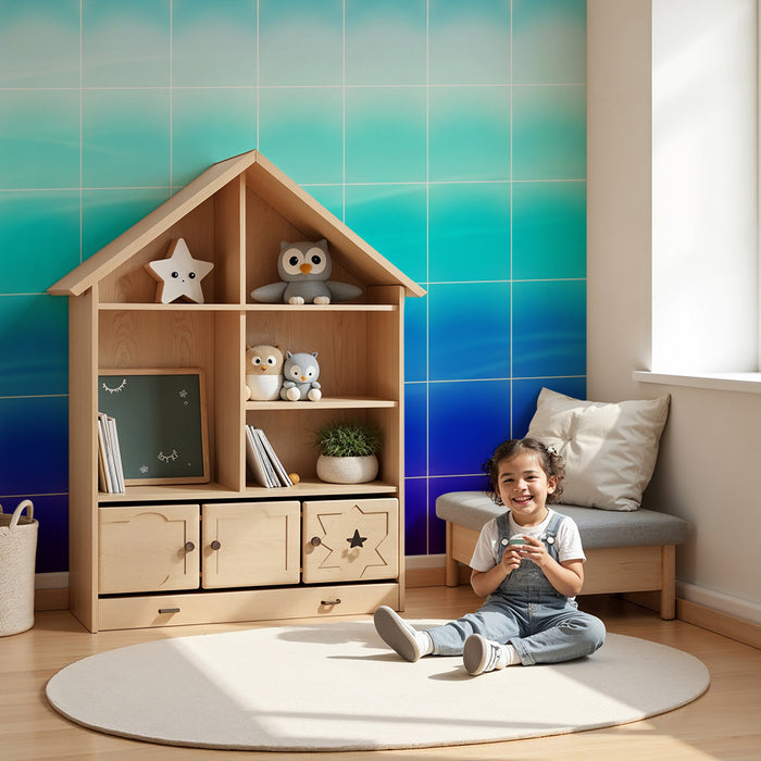 Kinderzimmer Tapete | Ombre Ozean in Blautönen
