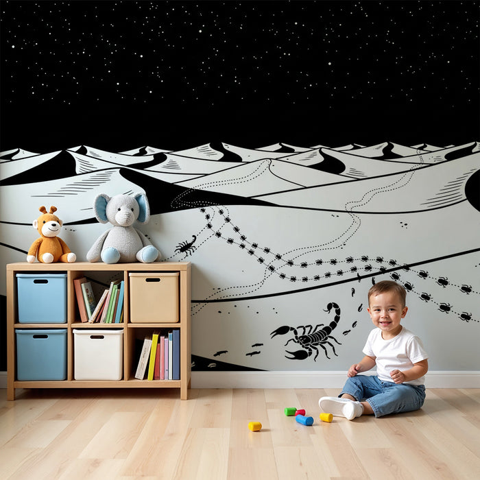 Kids room wallpaper | Salapärane kõrb skorpionide ja putukatega