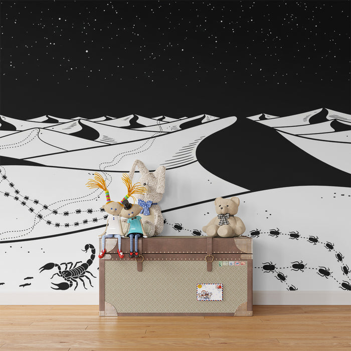Kids room wallpaper | Salapärane kõrb skorpionide ja putukatega