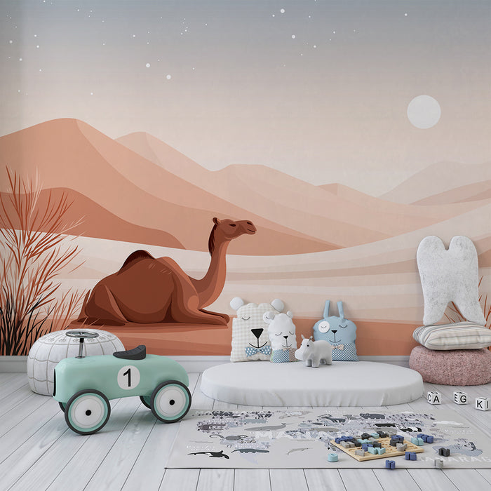 Papier peint chambre enfant | Désert paisible avec un chameau