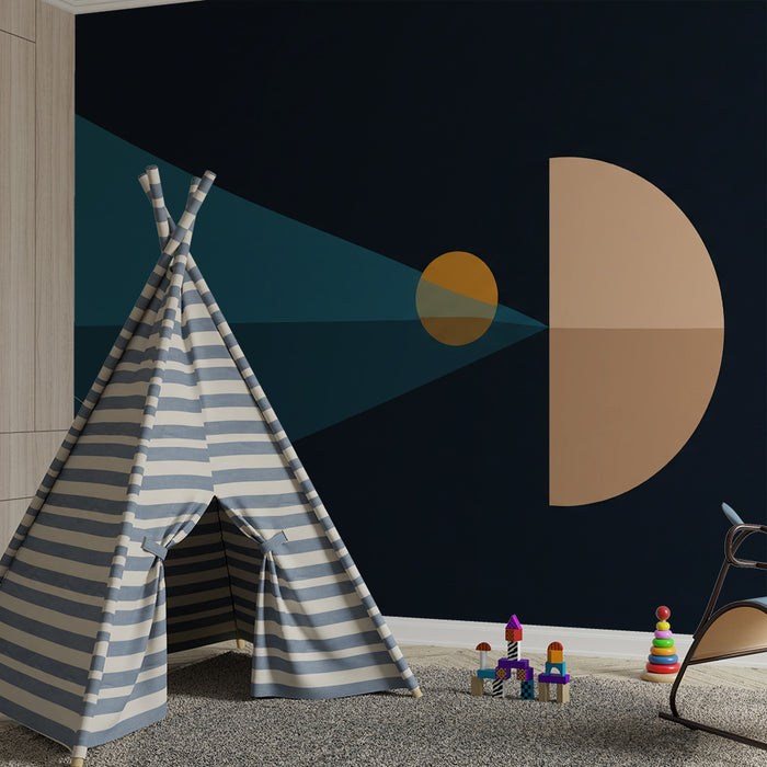 Behang kinderkamer | Geometrisch design met zon en abstracte vormen