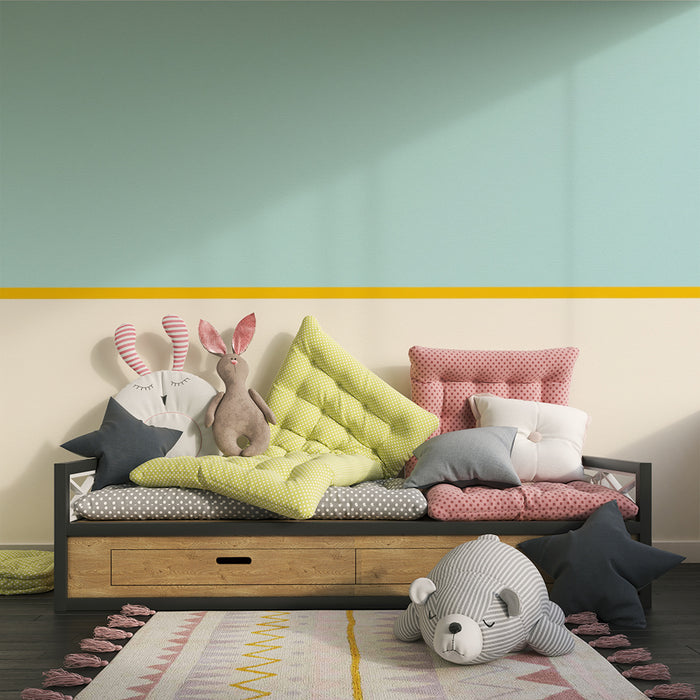 Tapet copii | Design minimalist cu benzi de culori relaxante