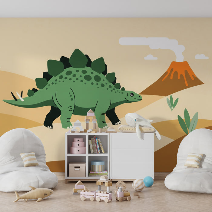 Detská izba tapeta | Dinosaur a jeho aktívny sopka