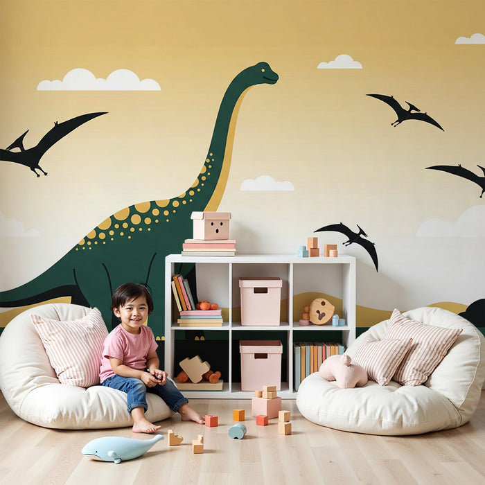 Kinderkamer behang | Majestatični dinozaverji in prazgodovinski pokrajini
