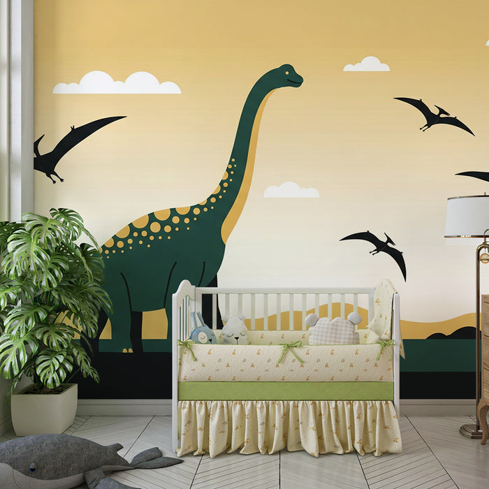 Kinderkamer behang | Majestatični dinozaverji in prazgodovinski pokrajini