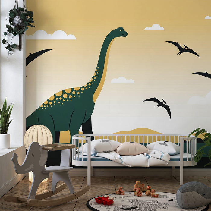 Kinderkamer behang | Majestatični dinozaverji in prazgodovinski pokrajini