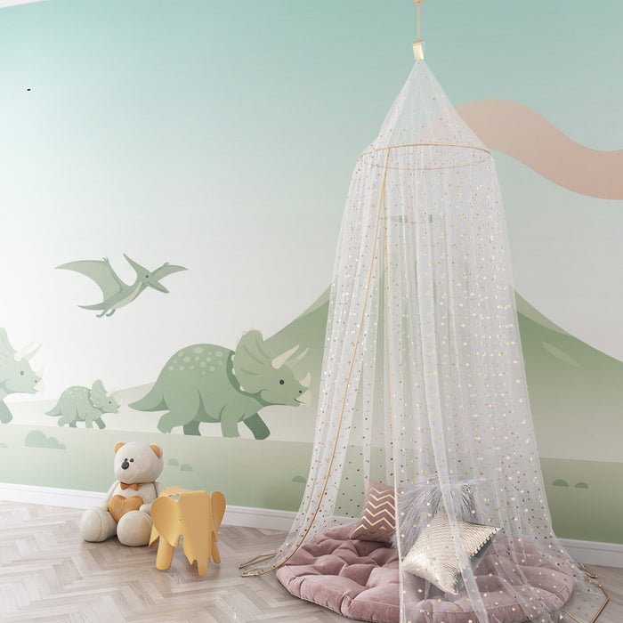 Barntapet | Triceratops och vulkan i utbrott