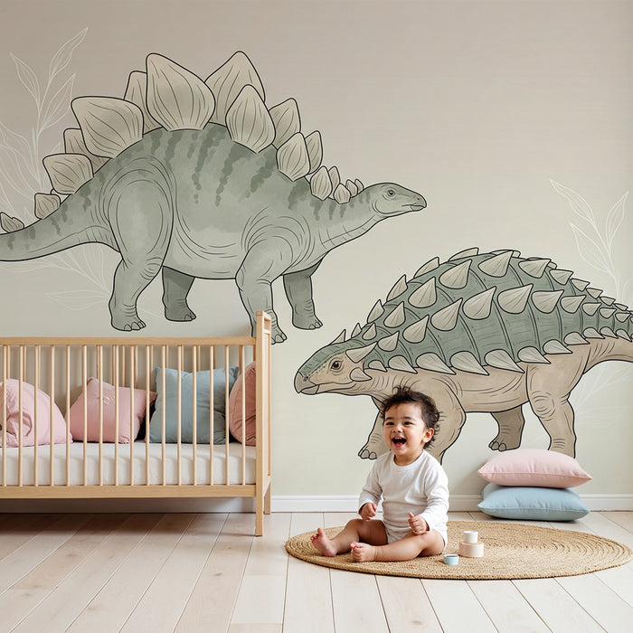 Barntapet | Majestätiska dinosaurier i en lugn miljö