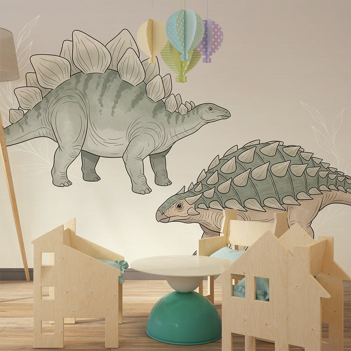 Barntapet | Majestätiska dinosaurier i en lugn miljö
