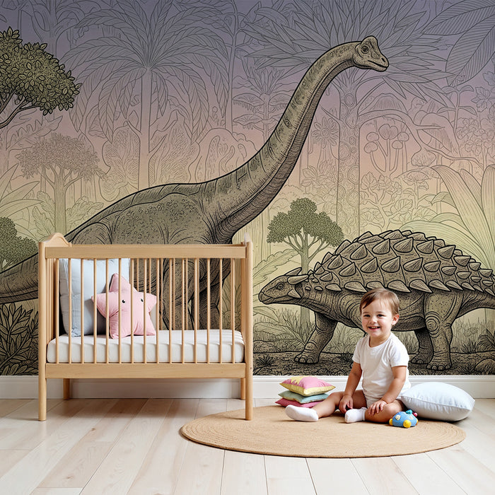 Barntapet | Majestätiska dinosaurier i en förhistorisk miljö