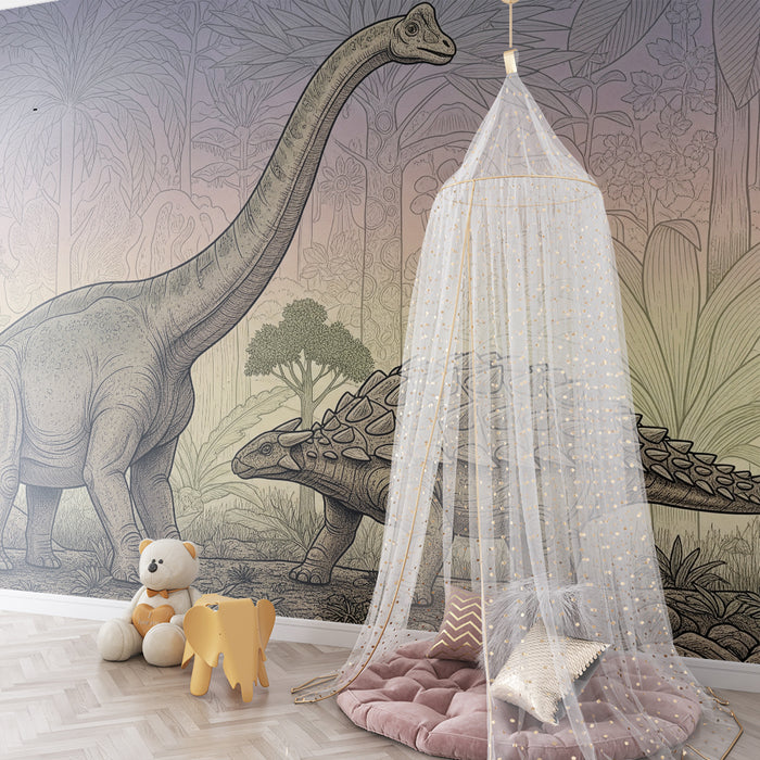 Barntapet | Majestätiska dinosaurier i en förhistorisk miljö