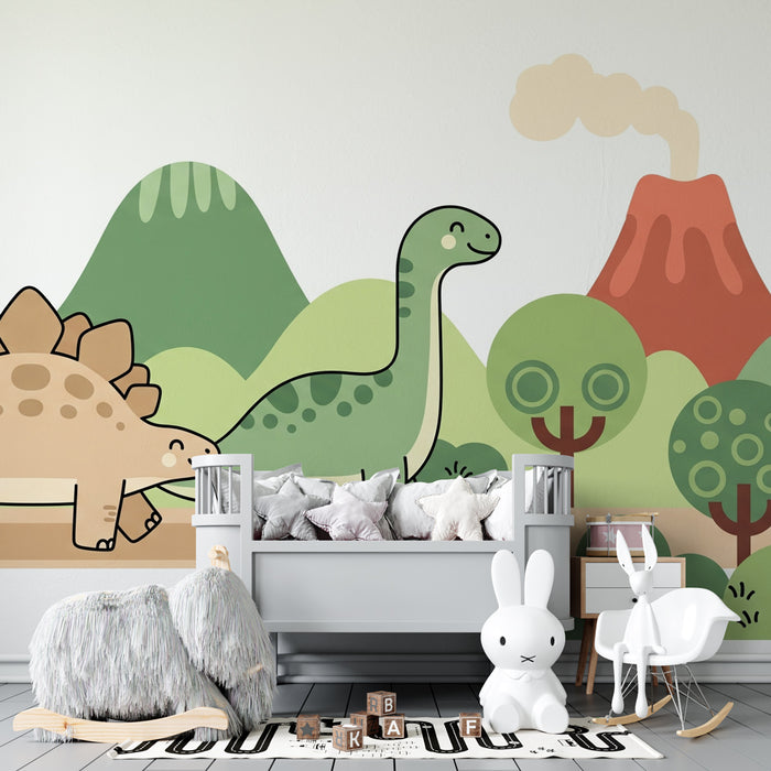 Papel de parede criança | Dinossauros e natureza pré-histórica