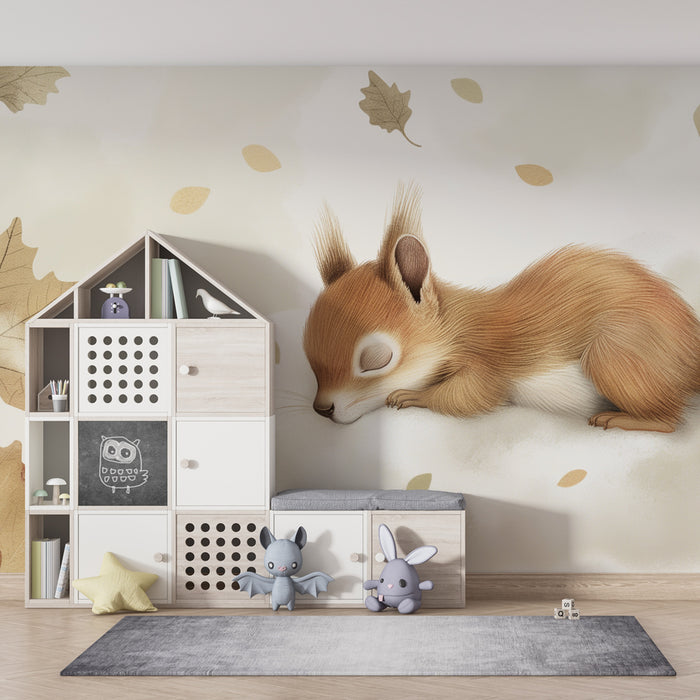 Barntapet | Sovande ekorre på en moln