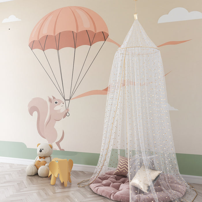 Kids room wallpaper | Langevarjuga orav pilvedes