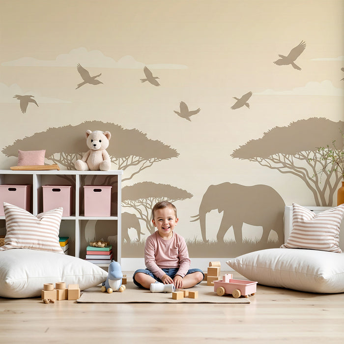 Kids room wallpaper | Elevantide elegants savannis