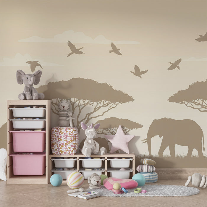Kids room wallpaper | Elevantide elegants savannis