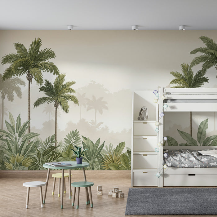 Kinderkamer behang | Elegante jungle met olifanten
