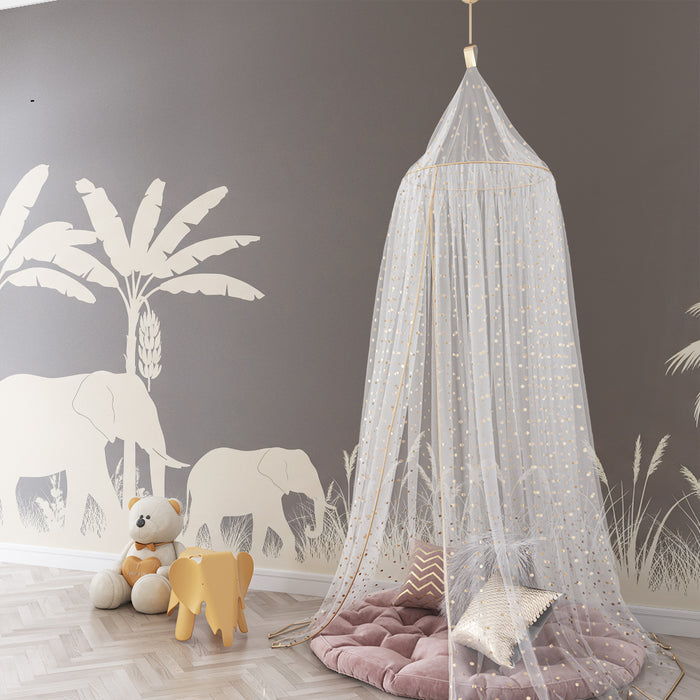 Tapet barnerom | Elegante elefanter og palmer