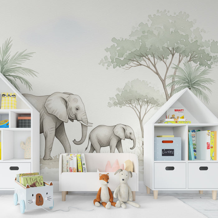 Kinderzimmer Tapete | Elefandid looduses