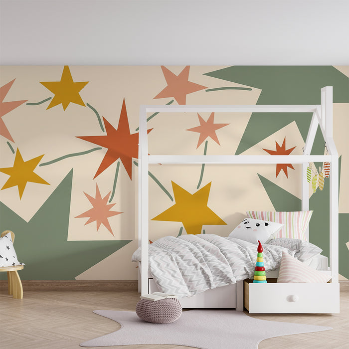 Barntapet | Färgglada stjärnor och lekfulla mönster