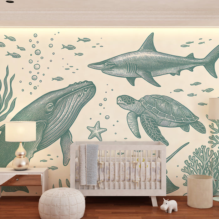 Kids room wallpaper | Raziskovanje morskih čudes