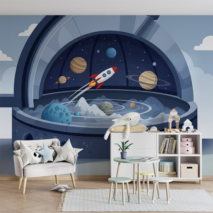 **Text tradus:**

Tapet cameră copii | Explorare spațială cu rachetă și planete colorate

**Slug:** tapet-camera-copii-explorare-spatiala-racheta-planete-colorate