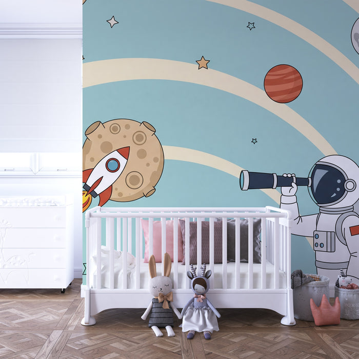 Papier peint chambre enfant | Exploration spatiale et astronautes