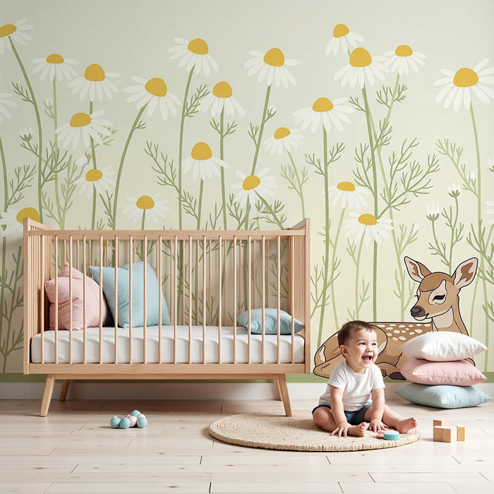 Barntapet | Sovande rådjur bland prästkragar