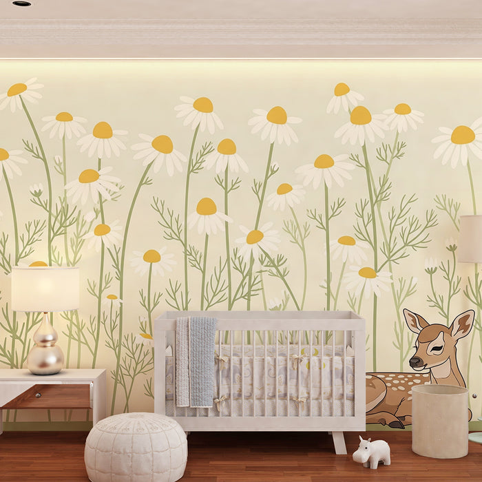 Barntapet | Sovande rådjur bland prästkragar