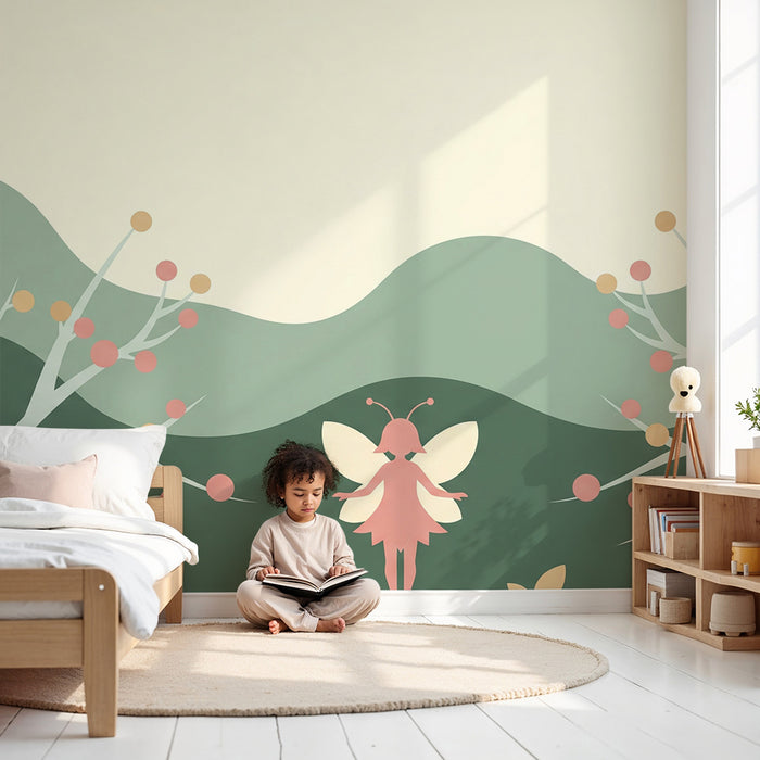 Children's Room Wallpaper | Delicate Fairy in an Enchanting Landscape
