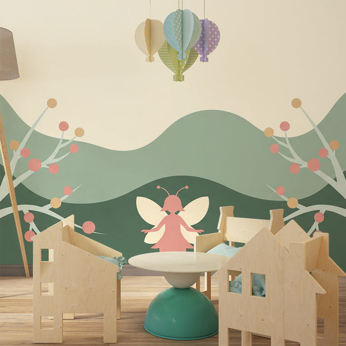 Children's Room Wallpaper | Delicate Fairy in an Enchanting Landscape