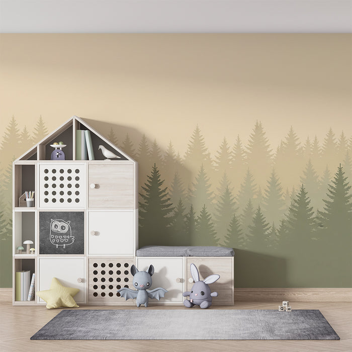 Barntapet | Dimmig skog med gradient tallar