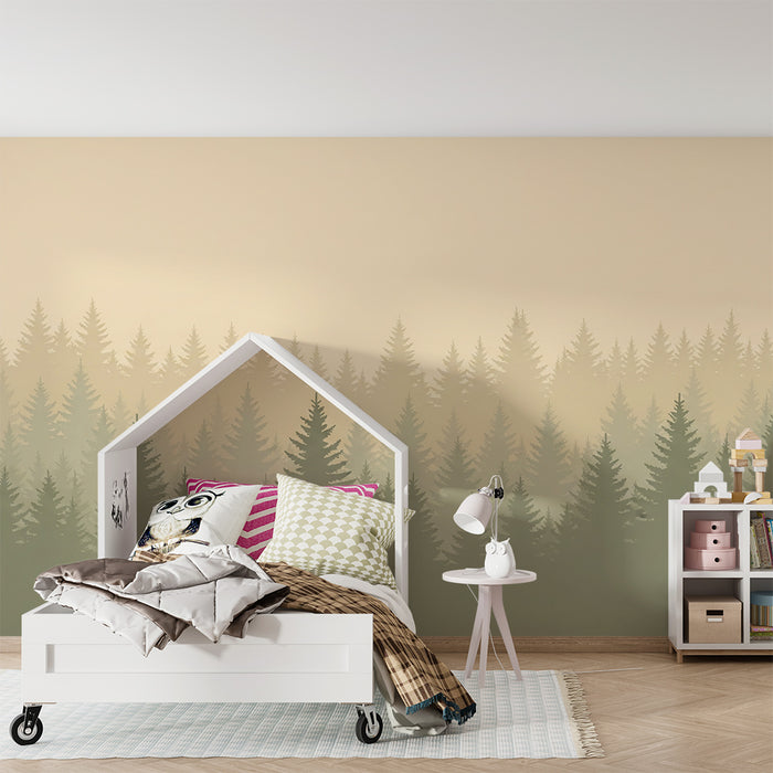 Barntapet | Dimmig skog med gradient tallar