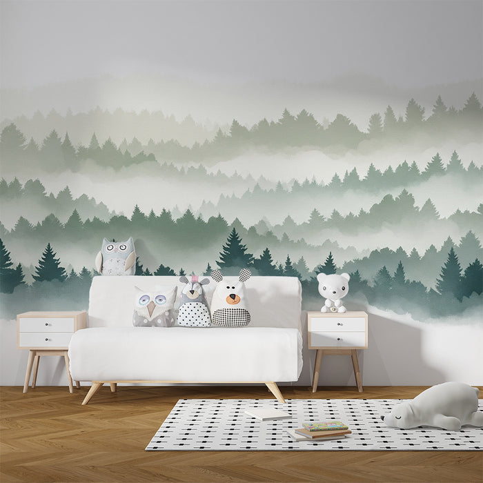 Papel de parede criança | Floresta nebulosa e suave