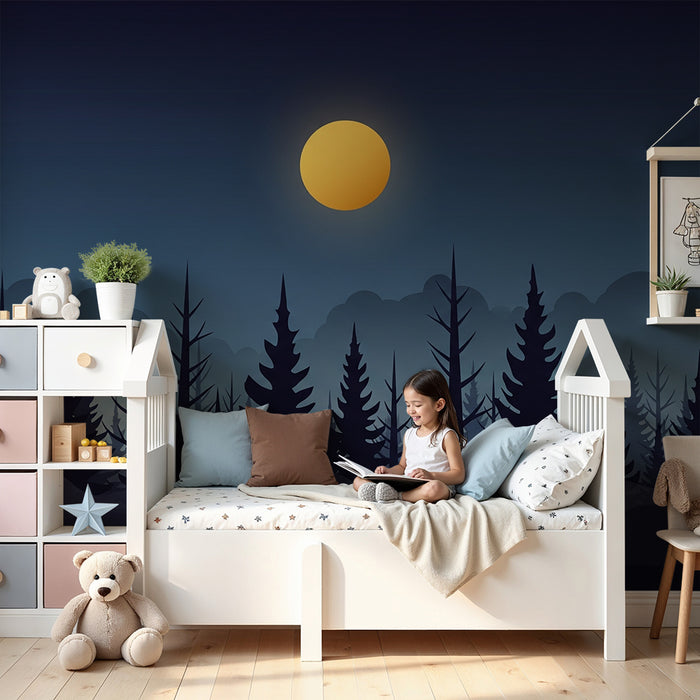 Kids room wallpaper | Öösel kuuvalgel udune mets