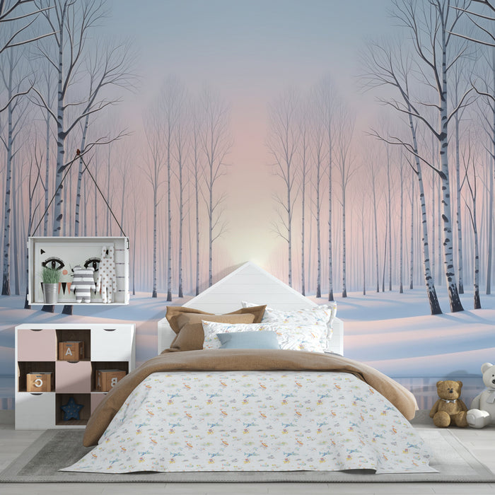 Papel de parede criança | Floresta de inverno tranquila