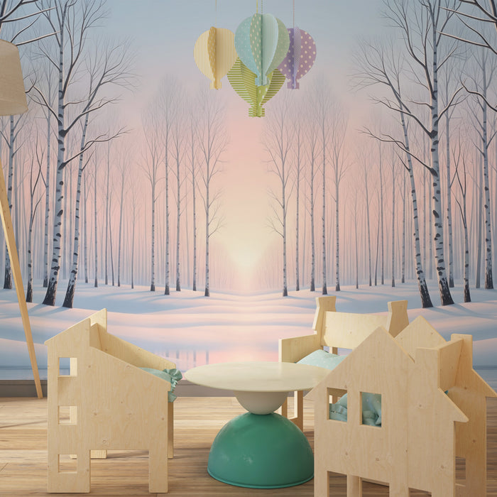 Papel de parede criança | Floresta de inverno tranquila