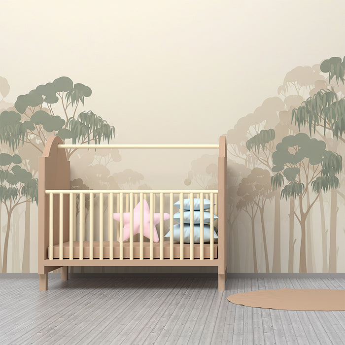 Kinderzimmer Tapete | Sanfter und beruhigender Eukalyptuswald
