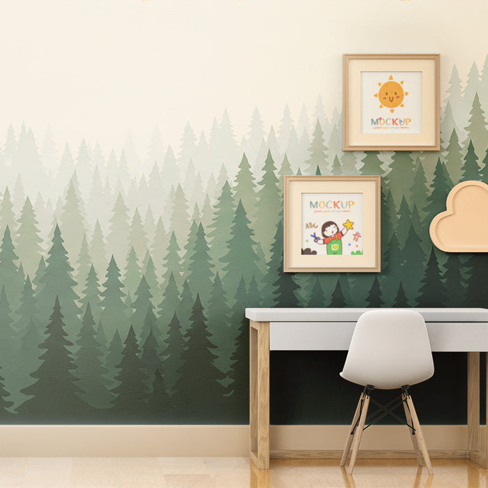 Papel de parede criança | Floresta encantada com árvores majestosas
